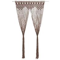 VidaXL Gordijn macramé 140x240 cm katoen taupe - thumbnail
