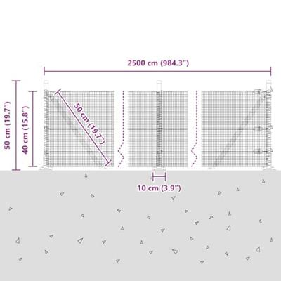 VidaXL Afrasteringspaal groen 25 x 0,4 m (12 x 12 mm gaas) VidaXL Afrasteringspaal groen 25 x 0,4 m (12 x 12 mm gaas)