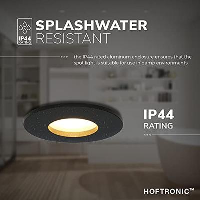 Set van 6 Porto - LED Inbouwspots - 5 Watt 400 lumen - 4000K Neutraal wit - GU10 - Dimbaar - Rond - IP44 voor badkamer, buiten en binnen - Zwart - thumbnail