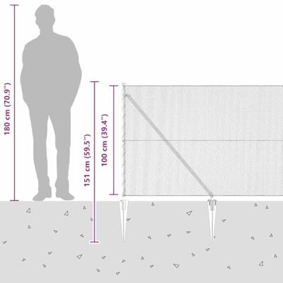 VidaXL Afrasteringspaal grijs 10 x 1 m (13 mm gaas) staal en pvc