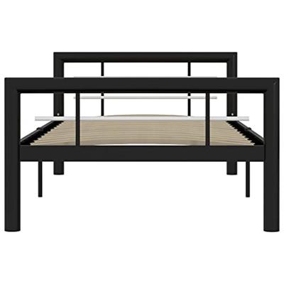 VidaXL Bedframe metaal zwart en wit 100x200 cm VidaXL Bedframe metaal zwart en wit 100x200 cm