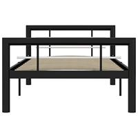 Bedframe metaal zwart en wit 100x200 cm - thumbnail