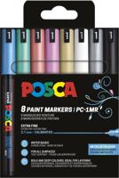 Uni POSCA paintmarker PC-1MR, 0,7 mm, etui van 8 stuks in geassorteerde metallic kleuren - thumbnail