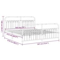 Bedframe met hoofd- en voeteneinde metaal wit 183x213 cm - thumbnail