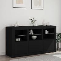 Dressoir met LED-verlichting 123x37x67 cm zwart - thumbnail