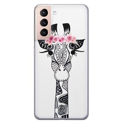Samsung Galaxy S21 siliconen telefoonhoesje - Giraffe Samsung Galaxy S21 siliconen telefoonhoesje - Giraffe