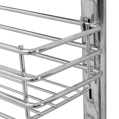 VidaXL Draadmand uittrekbaar 3-laags 47x15,5x55,5 cm zilverkleurig