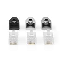 RJ45-Connector | RJ45 Pass Through | Stevig/Gesnoerd UTP CAT6 | Recht | Verguld | 10 Stuks | PVC | Grijs - thumbnail