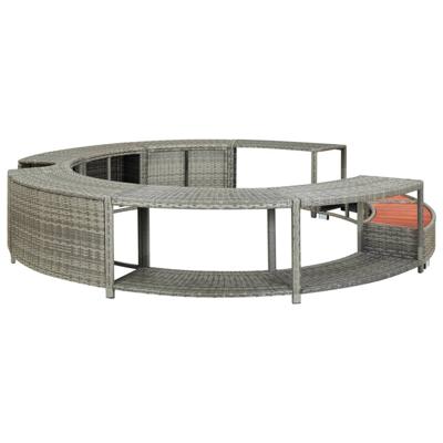 Hottub-ombouw poly rattan grijs