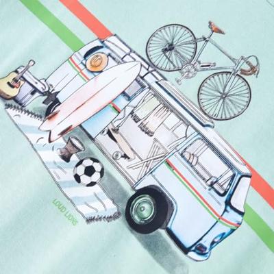 Kindershirt busjesprint 116 lichtmintkleurig