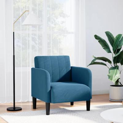 Fauteuil met armleuningen Blauw 54 cm Fluweel Fauteuil met armleuningen Blauw 54 cm Fluweel