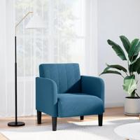 Fauteuil met armleuningen Blauw 54 cm Fluweel - thumbnail