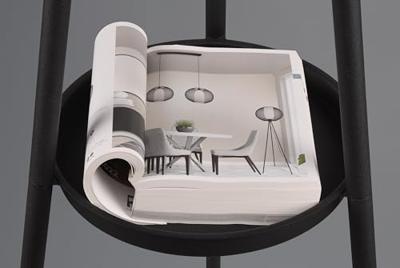 Trio Staande vloerlampColette zwart met taupe kap - R41561032