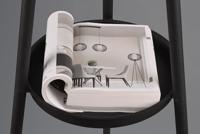 Trio Staande vloerlampColette zwart met taupe kap - R41561032 - thumbnail