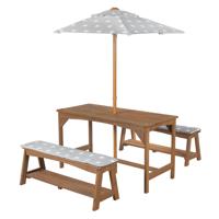 roba Kinder tuinset met parasol (teak kleuren) - thumbnail