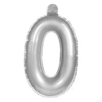 Folat BV Cijfer ballon 0 zilver - thumbnail