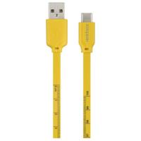 Renkforce USB-kabel USB 2.0 USB-C stekker, USB-A stekker 1.00 m Geel Met meetlint-opdruk (metrisch) RF-6721076 - thumbnail
