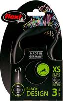 Flexi rollijn black design cord zwart - thumbnail