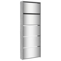 Schoenenkast met spiegel 5-laags 63x17x169,5 cm grijs sonoma - thumbnail