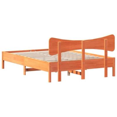 Bedframe zonder matras massief grenenhout wasbruin 150x200 cm