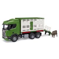 bruder Scania Super 560R diertransportwagen met rund Kant-en-klaar model Bedrijfswagen (model) - thumbnail