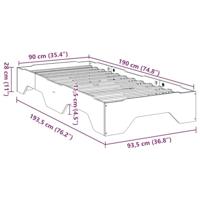 Bedframe zonder matras stapelbaar 90x190 cm massief hout - thumbnail
