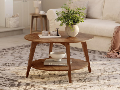 Salontafel MAYA Ø 80 cm honing bruin Salontafel MAYA Ø 80 cm honing bruin