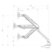 Newstar Nm-D900Zwart Flatscreen Bureausteun, Zwart, 1 Schermen, 360° Roteren, Zwenken, Kantelen, 0-54Cm Diepte, 14Cm-49Cm Hoogte - thumbnail