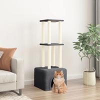 VidaXL Kattenmeubel met sisal krabpalen 133,5 cm donkergrijs - thumbnail