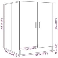 Wasmachinekast 70,5x71,5x91,5 cm artisanaal eikenkleurig - thumbnail