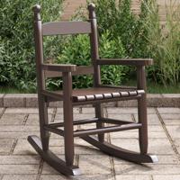 Schommelstoel voor kinderen massief populierenhout bruin - thumbnail