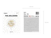 Folieballon Happy Birthday Goud/Wit (45cm) - thumbnail
