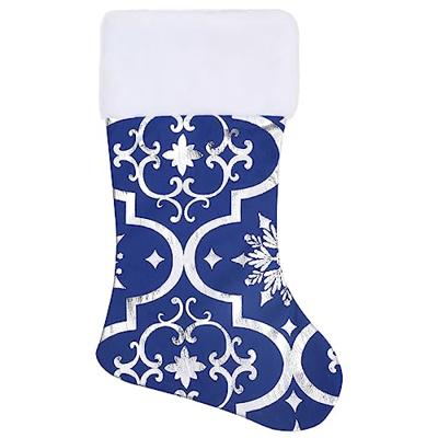 VidaXL Kerstboomrok luxe met sok 90 cm stof blauw