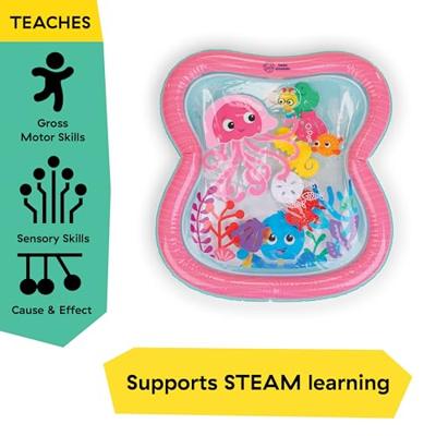 BABY EINSTEIN - JANET - Grote watermat voor baby meisjes, sensorisch en ontwikkelingsgericht spel, opblaasbaar, gemakkelijk schoon te maken, opvouwbaar, 0M+