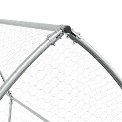 Kippenhok 400x105x182 cm gegalvaniseerd staal zilverkleurig Kippenhok 400x105x182 cm gegalvaniseerd staal zilverkleurig