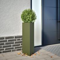 VidaXL Plantenbakken 2 st driehoek 30x26x75 cm staal olijfgroen - thumbnail