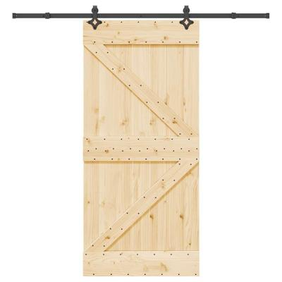 Schuifdeur met beslag 95x210 cm massief grenenhout