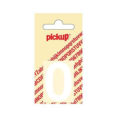Plakcijfer Helvetica 40 mm Sticker witte cijfer 0 Pickup - Pickup