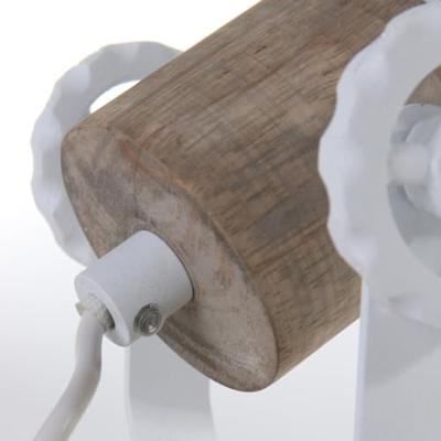 Steinhauer Retro wandlampGearwood wit met houtbruin - 7968W