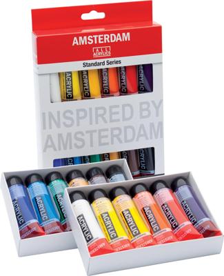 Talens Amsterdam acrylverf standard set, 12dlg. Talens Amsterdam acrylverf standard set, 12dlg.
