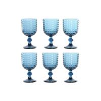 Set van bekers Home ESPRIT Blauw Kristal 260 ml (6 Stuks) - thumbnail
