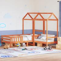 Kinderbed met huisje massief grenenhout wasbruin 80x200 cm - thumbnail