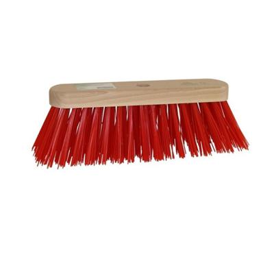 Straatbezem pvc vrij 30cm rood afgerond
