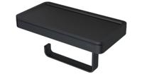 Geesa Frame toiletrolhouder met planchet zwart - thumbnail