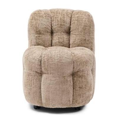 Rivièra Maison Eetkamerstoel 'Arosa' Op wielen, Chenille, kleur Taupe