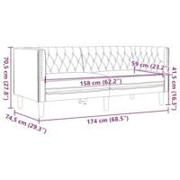 Tweezitsbank Chesterfield-stijl kunstleer cappuccinokleurig - thumbnail