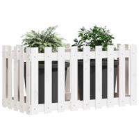 Plantenbak verhoogd hekontwerp 100x50x50 cm grenenhout wit - thumbnail
