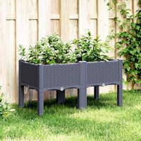 VidaXL Plantenbak met poten 80x40x42 cm polypropeen blauwgrijs - thumbnail
