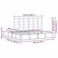 Bedframe met opslag Massief grenenhout 210 x 118 x 30 cm - thumbnail