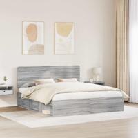 Bedframe Grijs Sonoma 180 x 200 cm Massief grenenhout - thumbnail